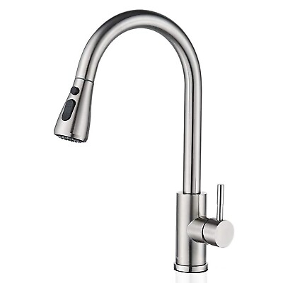 #ad Brushed Nickel Kitchen Faucet Sink Pull Down Sprayer Mixer Tap Stainless Steel $20.69