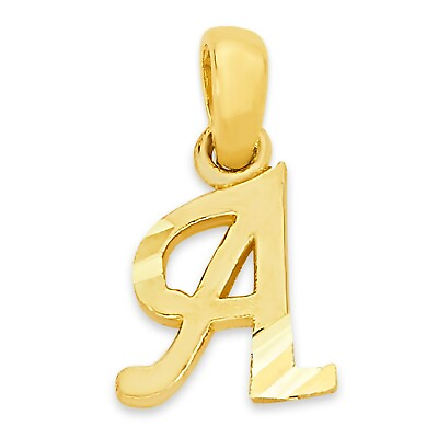 #ad Dainty 10k Real Solid Gold Initial Pendant Tiny Letter Charm for Bracelet $28.99