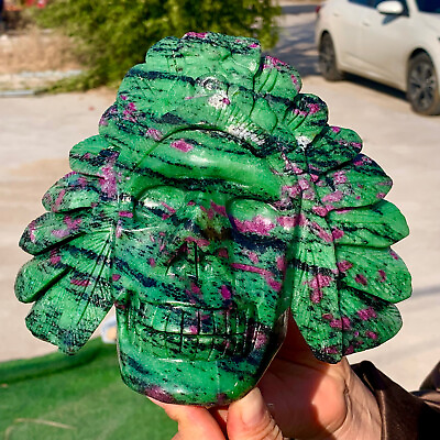 #ad 5.9LB Natural green ruby zoisite anylite hand carved aboriginalcrystal Specime $1409.00