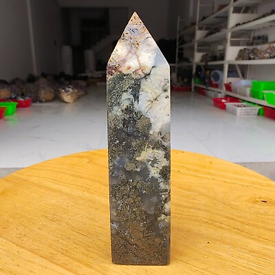 #ad 340g New Find Natural Beauty Pyrite Flower Grow With Agate Obelisk Healing V921 $32.95