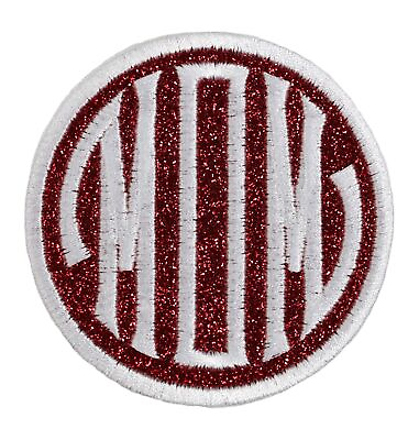 #ad Mom Monogram Circle Embroidered Patch Iron On Sew On for Jacket Backpack Rgl Wht $13.99