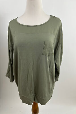 #ad CHICO#x27;S olive green long sleeve top Size 2 L $17.50