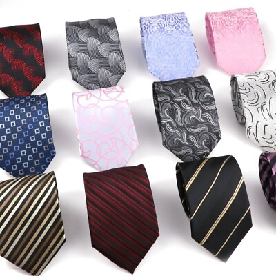 #ad Fashion Neckties Casual Striped Novelty Ties for Men Wedding Party Tie 8cm Width $9.89