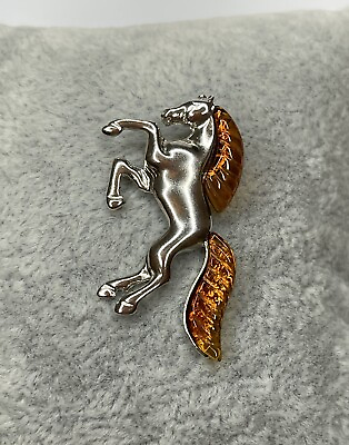 #ad Genuine Amber HORSE PENDANT.Sterling Silver Horse Pendant with Amber Stone. $29.00