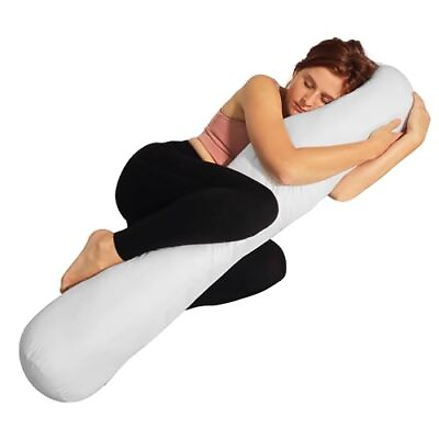 #ad 8” x 48” Round Body Pillow Adjustable Bolster Pillow for Bed with Removab... $46.90