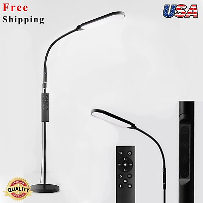 #ad LED Floor Lamp Swing Arm Gooseneck Modern Standing Reading Light Remote Control $108.99
