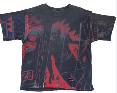 #ad Vintage Nike T shirt Size XL Michael Jordan Single Stitch Rare Authentic AOP AU $109.99