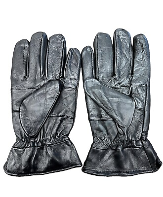 #ad Men#x27;s Authentic Black Leather Gloves Large Soft Winter Warm Made in Pakistan $12.99