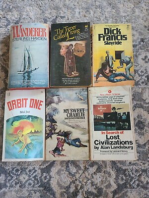 #ad Mixed Lot of 6 Vintage Books Mel Jay Sterling Hayden Dick Francis $11.70