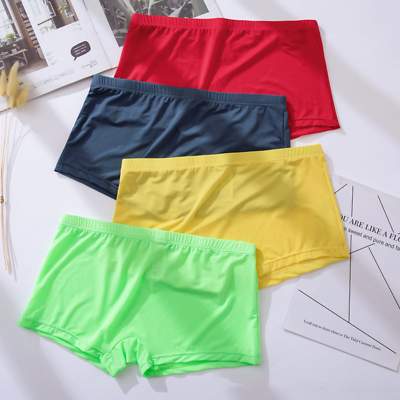 #ad Men Ice Silk Seamless Underwear Sexy Boxers Shorts Panties Briefs Underpants $5.48