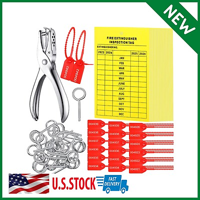 #ad 76 Pcs Monthly Fire Extinguisher Inspection Tags Set Including 4 Years Mainte $29.03