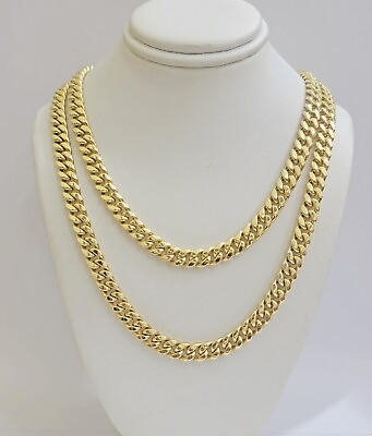 #ad Real 10k Gold Chain Necklace Miami Cuban Link 7mm 18quot; 30 Inch Mens 10kt Yellow $1380.10