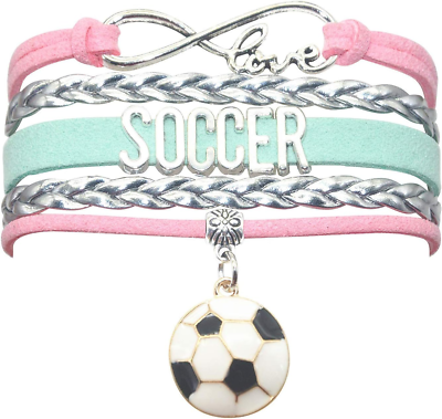 #ad Soccer Bracelet Jewelry Infinity Soccer Charm Bracelet Soccer Gifts For Women $11.99