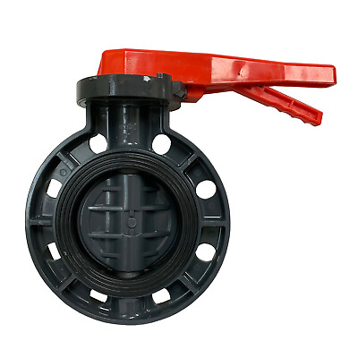 #ad New Sch 80 PVC 4 Inch Butterfly Valve Locking Handle Butterfly Valve New PVC $83.99