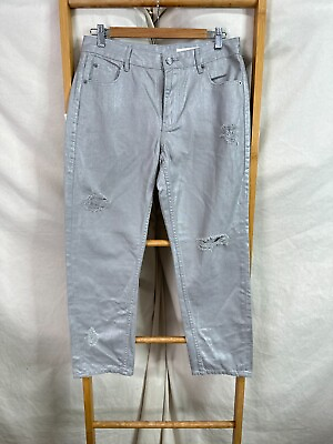 #ad Sass amp; Bide Jeans Womens 27 Silver Grey High Rise Relaxed Fit Straight Leg NWT AU $29.95