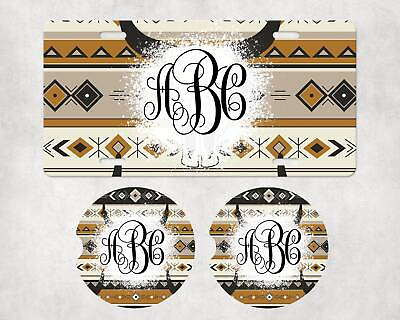 #ad #ad Southwestern Monogram Car Accessories Personalized Coasters License Plate $16.95