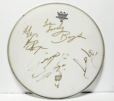 #ad Los Lonely Boys REMO Drum Head 14quot; Signed In Gold Script by all 3 Band... $299.00