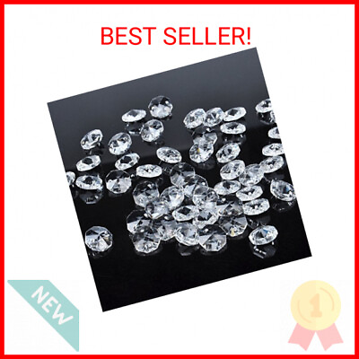 Hamp;D 50pcs 18mm Clear Crystal 2 Hole Octagon Beads Glass Chandelier Prisms Lamp H $13.85