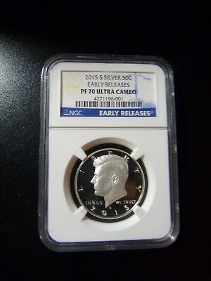 #ad 2015 S Silver 50c Early Releases PF70 Ultra Cameo $100.00