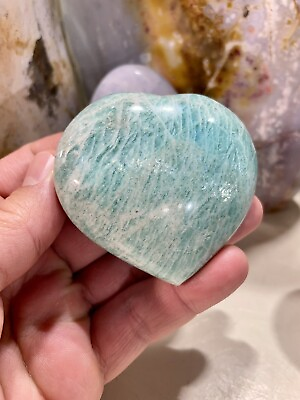 #ad Amazonite Crystal Heart Shape Stone Yoga Reiki Crystal 3quot; from Madagascar $28.00