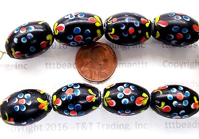 #ad { 8 } Ambassador Venetian African Fancy Lamp Trade Beads T4287 RT $19.75
