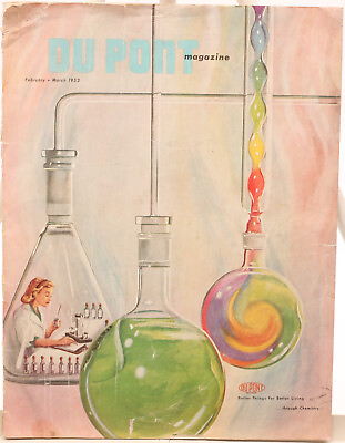 #ad Dupont Magazine March 1953 midcentury color Chemistry $14.99