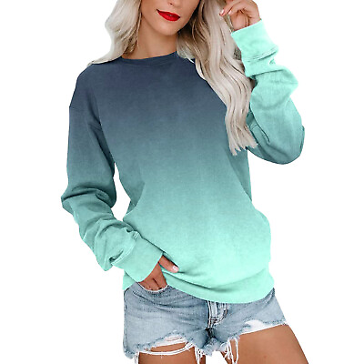 #ad Womens Ladies T Shirt Casual O neck Pullover Blouse Tops Long Sleeve Loose $24.29