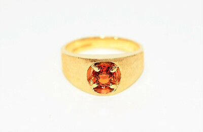 #ad Natural Spessartine Mandarin Garnet Ring 14K Solid Gold 1.50ct Solitaire Ring $1199.99