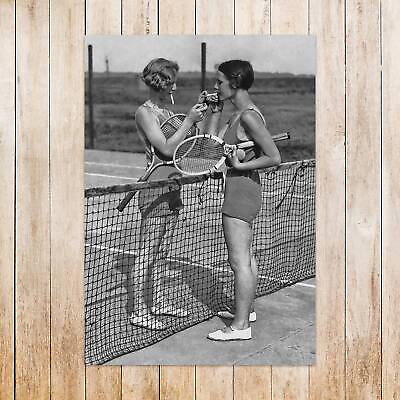 #ad Tennis print Vintage Tennis Retro Tennis Women smoking cigarettes print $23.33