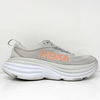 #ad Hoka One One Womens Bondi 8 1127952 HMLR Gray Running Shoes Sneakers Size 6.5 B $71.24