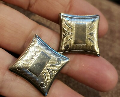 #ad Estate Art Deco Cufflinks Silver Hand Chased Monogrammable $16.00