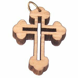 #ad Olive wood Eastern Cross Laser Pendant 8cm or 3.15quot; long $17.39