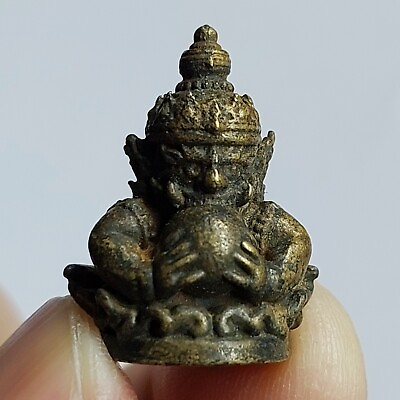 #ad Rahu Giant Eating Moon Thai Amulet Statue Figurine Copper $14.90