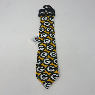 #ad Green Bay Packers Team Apparel Dress Tie NFL Green and Yellow NWT $15.25