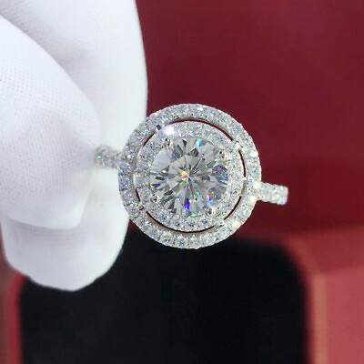 #ad Women Pretty Round Cut Cubic Zircon Ring 925 Silver Wedding Jewelry Sz 6 10 C $3.27
