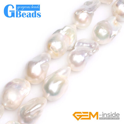 #ad Natural White Freeform Freshwater Pearl Gemstone Beads for Jewelry Making 15quot; $96.23