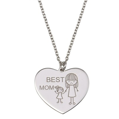 #ad BEST MOM HEART SHAPE NECKLACE PENDANT 925 STERLING SILVER 18#x27;#x27; CHAIN $45.31
