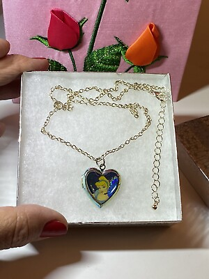 #ad Vintage Disney Heart Locket Cinderella Necklace $38.25