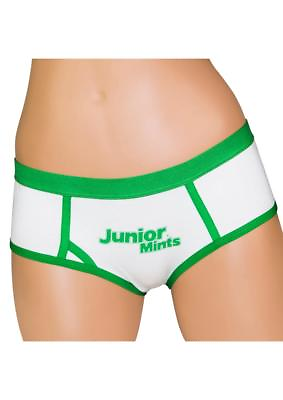#ad Junior Mints BoyShort Large Candy Panties White Green Lingerie Kramer Fan Gift $8.39