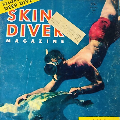 #ad Vintage SKIN DIVER Magazine February 1961 Hydra Wreck N.A.U.I Lobster Poaching $25.49