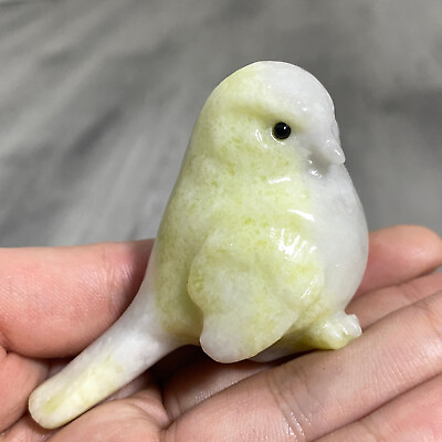 #ad 1pc Natural Xiuyu jade Carved Crystal bird Skull Reiki Healing Gem gift $18.91