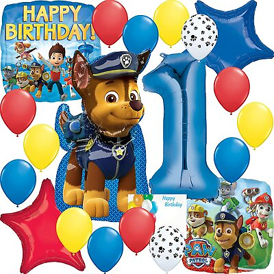#ad Paw Patrol Party Supplies Chase Balloon Decoration Bouquet 1st Birthday $22.99