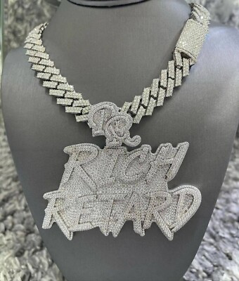 #ad 40 Ct Simulated Diamond Attractive Pendant Necklace 925 Silver White Gold Plated $1330.00