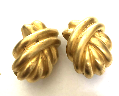 #ad Vintage Givenchy Golden Textured Chunky Earrings as is $36.00