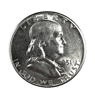 #ad 1951 Franklin Uncirculated Half Dollar 90% Silver 50c Coin U.S $24.95
