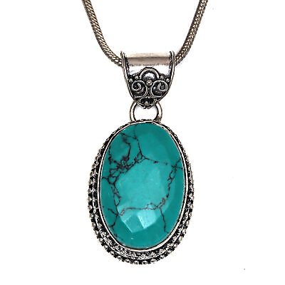 #ad Silver Tibetan Turquoise 925 Gemstone Jewelry 1.75quot; Pendant Handmade 1.75#x27;#x27; $31.19