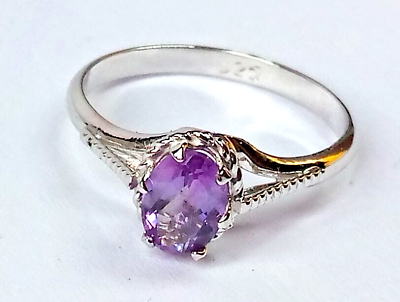 #ad Natural Amethyst Sterling Silver 925 Gemstone Jewelry Ring $65.35