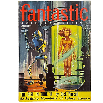 #ad FANTASTIC SCIENCE FICTION Aug 1955 Digest Magazine FRANK HERBERT illustrated $15.40