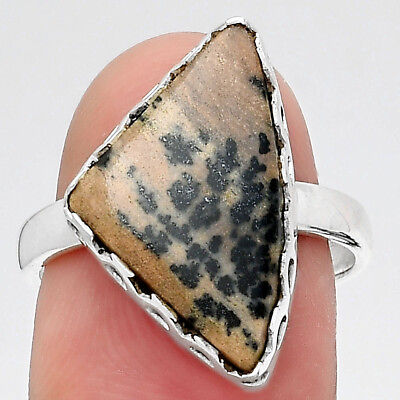 #ad Natural Russian Honey Dendrite Opal 925 Silver Ring s.7.5 Jewelry R 1428 $10.49
