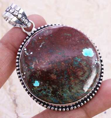 #ad Beautiful Turquoise 925 Silver Plated Handmade Pendant of 2.2quot; Ethnic $2.99